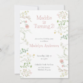 Invitación Elegante acuarela de la frontera de las flores sil