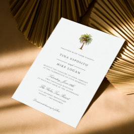 Invitación Elegante acuarela de palmera tropical Ocean Beach