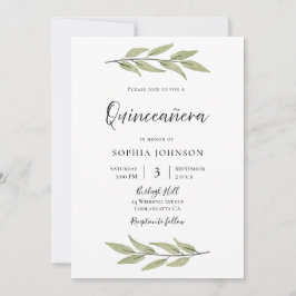 Invitación Elegante acuarela deja Fiesta Quinceanera