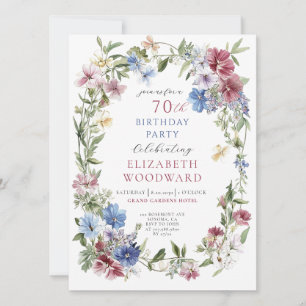 Invitación Elegante acuarela del Boho de Flor Silvestre 70º c