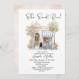 Invitación Elegante acuarela Dijo Ducha Bridal De Oui