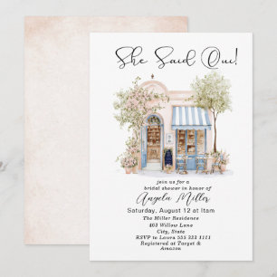 Invitación Elegante acuarela Dijo Ducha Bridal De Oui