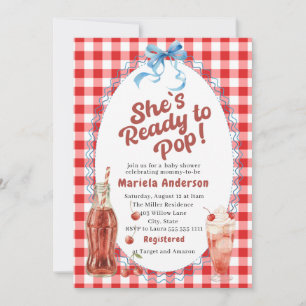 Invitación Elegante acuarela ella está lista para estallar B