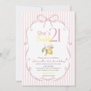 Invitación Elegante Acuarela ella tiene 21 años recién Cumple
