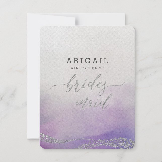 Invitación Elegante acuarela en Orquídea será Bridesmai (Anverso)