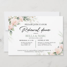 Invitación Elegante acuarela Eucalipto Cena de ensayo