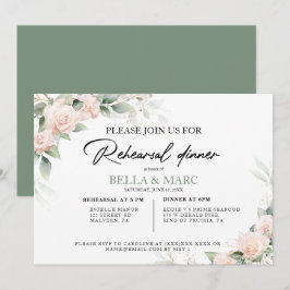 Invitación Elegante acuarela Eucalipto Cena de ensayo