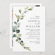 Elegante acuarela Eucalyptus Boda código QR