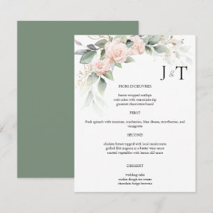 Invitación Elegante acuarela Eucalyptus Boda Menus