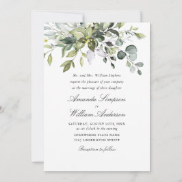 Invitación Elegante acuarela Eucalyptus Bohemian Boda