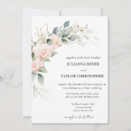 Invitación Elegante acuarela Eucalyptus Greenery Boda