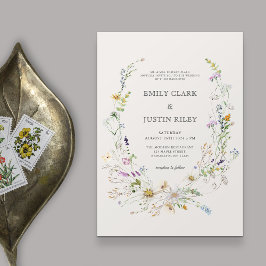 Invitación Elegante acuarela flor de flores silvestres Boda b