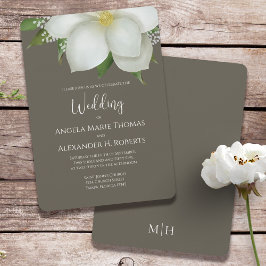Invitación Elegante acuarela Flor de Magnolia blanca floral