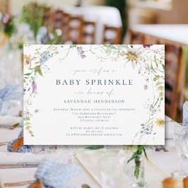 Invitación Elegante acuarela Flor salvaje Bebé Sprinkle