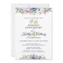 Elegante acuarela Floral Aniversario de la Marina