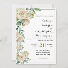 Invitación Elegante acuarela Floral Boda botánico