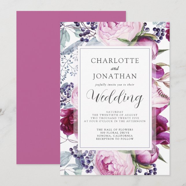 Invitación Elegante acuarela Floral Boda botánico Invita