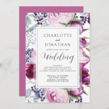 Elegante acuarela Floral Boda botánico Invita