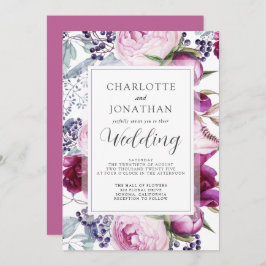 Invitación Elegante acuarela Floral Boda botánico Invita