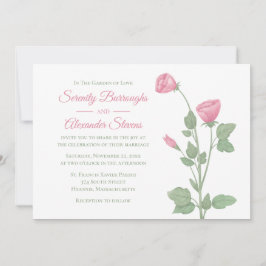 Invitación Elegante acuarela floral Boda de flores rosadas