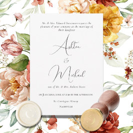 Invitación Elegante acuarela floral Boda moderno