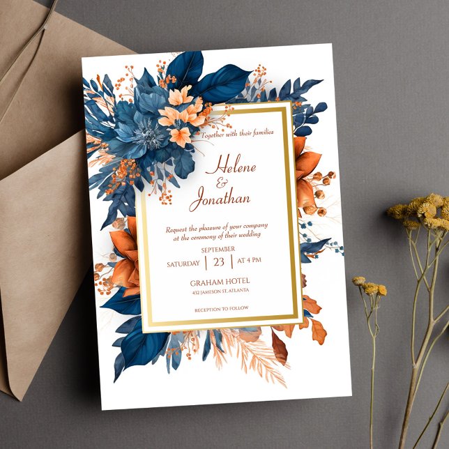 Invitación Elegante acuarela Floral Boho Garden Wedding (Elegant Watercolor Floral Boho Garden Wedding Invitation)