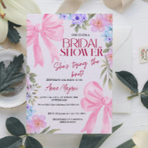 Elegante acuarela Floral Bows Bridal Shower Fun