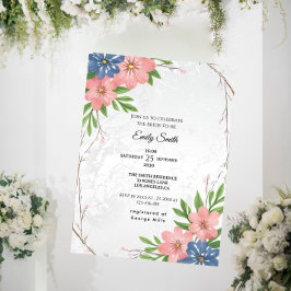 Invitación Elegante acuarela Floral Bridal Shower