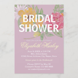 Invitación Elegante acuarela Floral Bridal Shower Boda