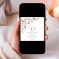 Elegante acuarela Floral Bridal Tea Ducha Rosa