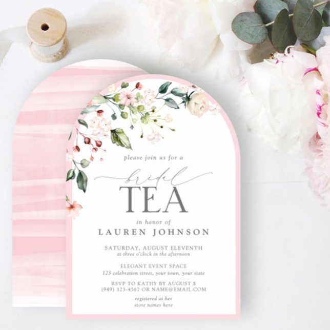 Invitación Elegante acuarela Floral Bridal Tea Rosa Ducha I (Subido por el creador)