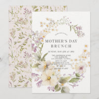 Elegante acuarela floral Brunch del día de la madr