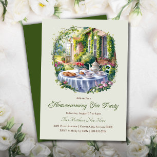 Invitación Elegante acuarela FLoral Casa Calentador Fiesta de