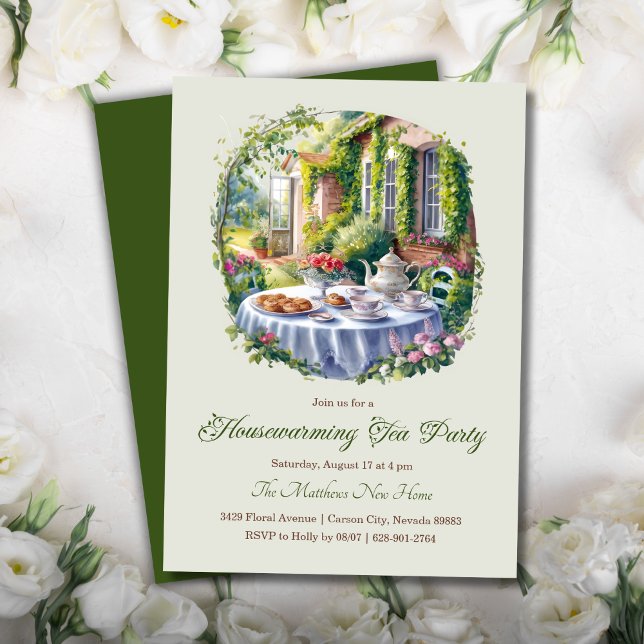 Invitación Elegante acuarela FLoral Casa Calentador Fiesta de (Subido por el creador)