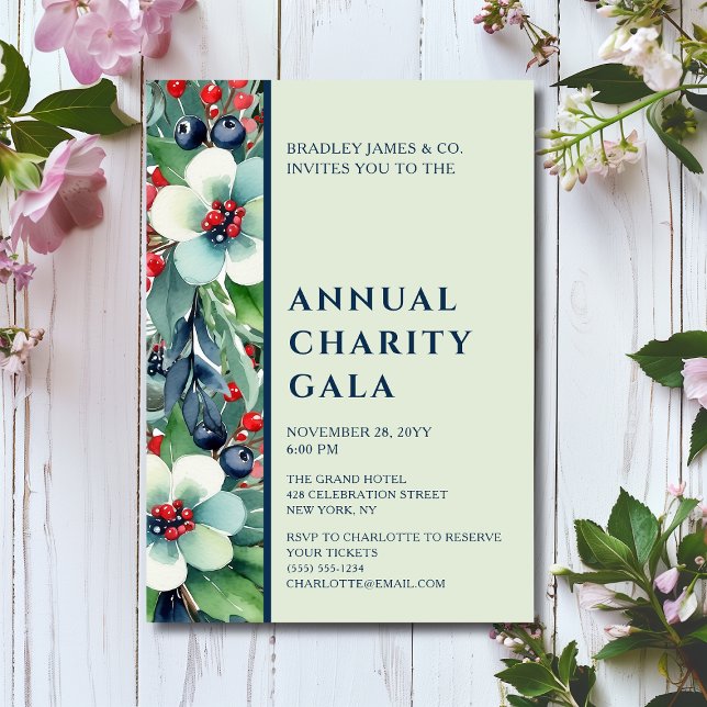 Invitación Elegante acuarela Floral Charity Event Gala Fiesta (Subido por el creador)