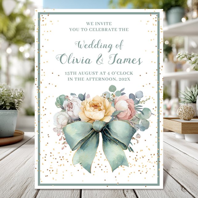 Invitación Elegante acuarela floral con boda de arco (Subido por el creador)