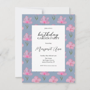 Invitación Elegante acuarela Floral Cumpleaños Fiesta Jardín