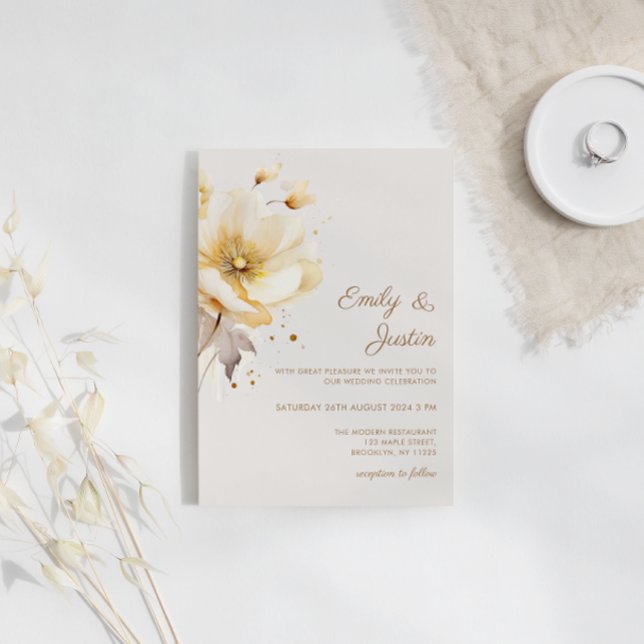 Invitación Elegante acuarela Floral Delicado Boda (Subido por el creador)