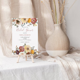 Invitación Elegante acuarela floral ducha de novia