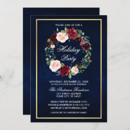 Invitación Elegante acuarela Floral Fiesta de vacaciones de o