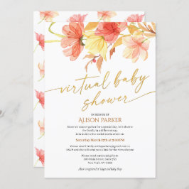 Invitación Elegante acuarela Floral Gold Script virtual