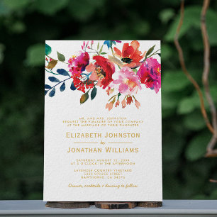 Invitación Elegante acuarela floral Jardín Boda formal