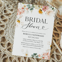 Elegante acuarela Floral Pastel Bridal Shower