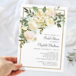 Invitación Elegante acuarela Floral Rustic Bridal Shower
