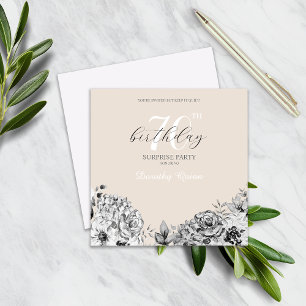 Invitación Elegante acuarela Floral Sorpresa fiesta de cumple