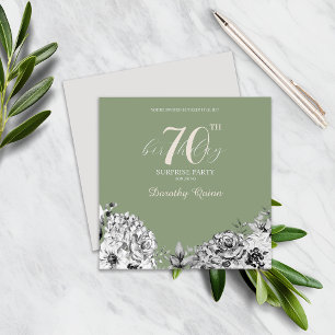 Invitación Elegante acuarela Floral Sorpresa fiesta de cumple