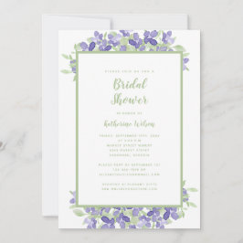 Invitación Elegante acuarela floral verde ducha de novia