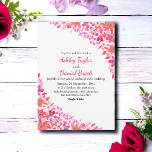 Invitación Elegante acuarela Flores Boda veraniego floral