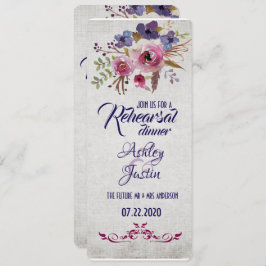 Invitación Elegante acuarela Flores Ensayar Cartas de Cena