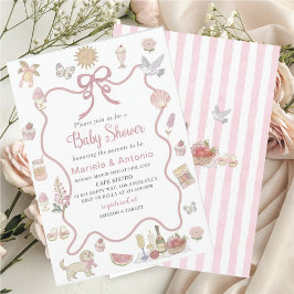 Invitación Elegante acuarela Flores Lilac Baby Shower Invi